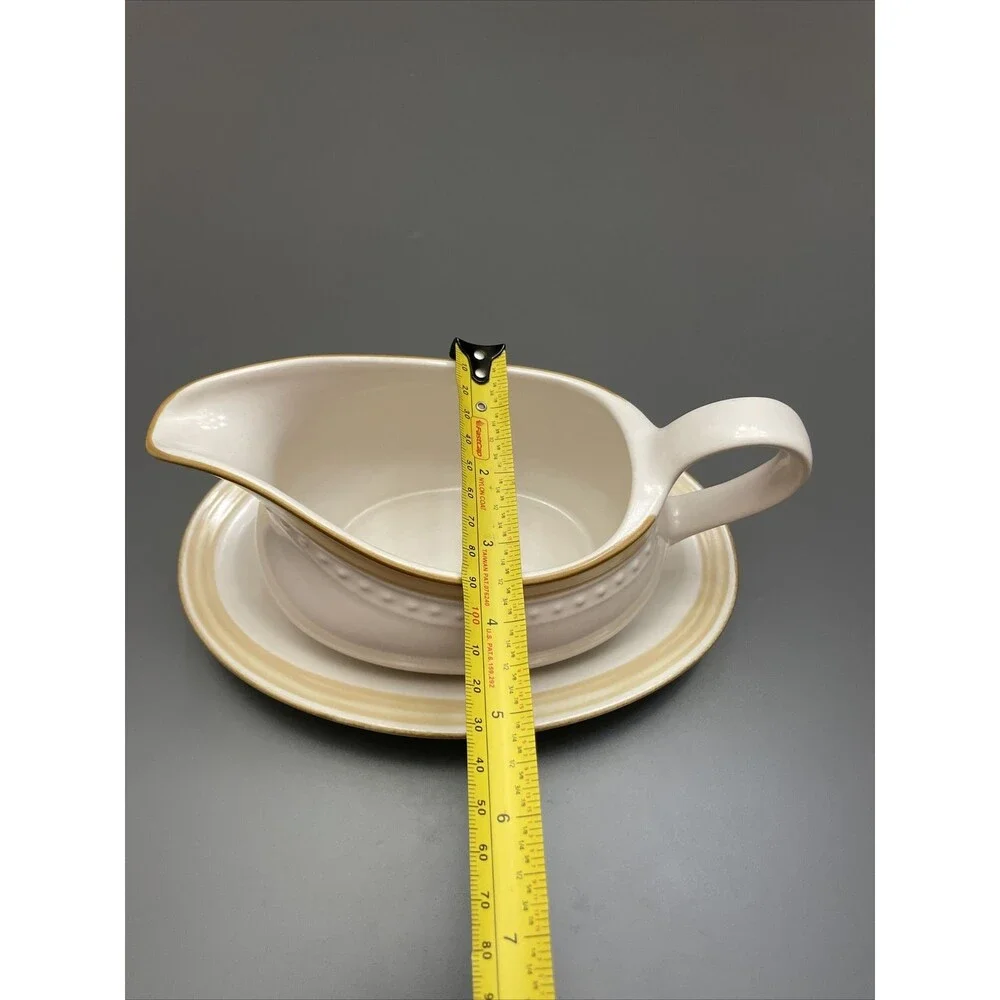 Johann Haviland Crowning Fashion Japan Gravy Boat & Underplate Cream Vintage